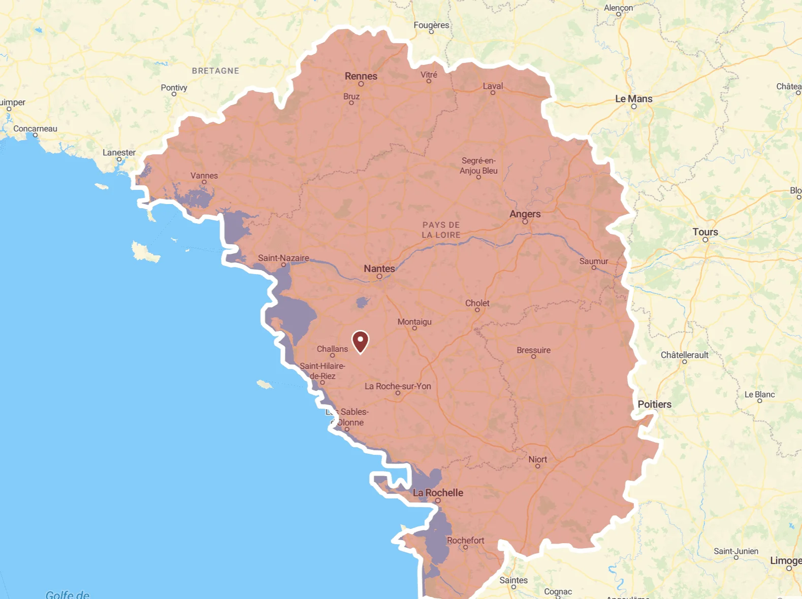 Carte de la Vendée